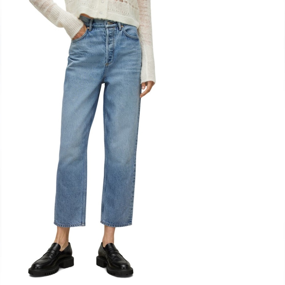 AllSaints Debbie High Waist Relaxed Straight Leg Jeans